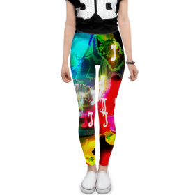 leggings с принтом Abstract Raster 160 в Кировске, 80% полиэстер, 20% эластан | Эластичный пояс, зауженные к низу, низкая посадка | Тематика изображения на принте: 