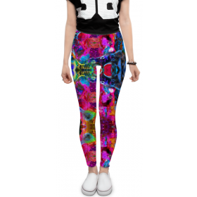 leggings с принтом Abstract Raster 372 в Кировске, 80% полиэстер, 20% эластан | Эластичный пояс, зауженные к низу, низкая посадка | Тематика изображения на принте: 