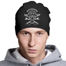 beanie с принтом Байкер в Кировске,  |  | 