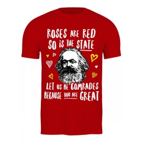 Мужская футболка с принтом Розы красные, как наше государство. в Кировске,  |  | 
