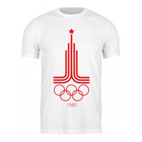 Мужская футболка с принтом Олимпиада 80 в Кировске,  |  | Тематика изображения на принте: 