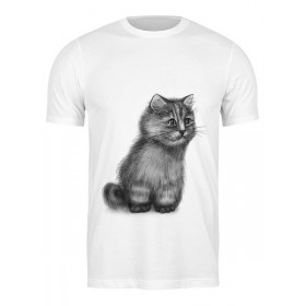 Мужская футболка с принтом Кот из фильма Пыль в Кировске,  |  | Тематика изображения на принте: 