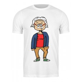 Мужская футболка с принтом Энштейн в Кировске,  |  | 
