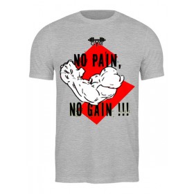 Мужская футболка с принтом NO PAIN NO GAIN.firm в Кировске,  |  | 