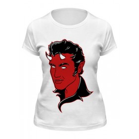 Женская футболка с принтом Элвис Пресли Дьявол в Кировске,  |  | 