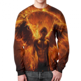 full_print_sweatshirt с принтом падший ангел. огонь. чистилище . в Кировске,  |  | 