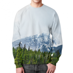 full_print_sweatshirt с принтом Снежные горы в Кировске,  |  | Тематика изображения на принте: 