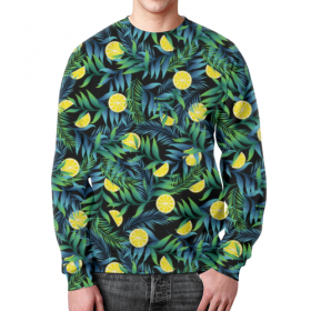 full_print_sweatshirt с принтом Лимоны орнамент в Кировске,  |  | 