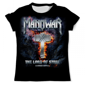 full_print_tee с принтом Manowar в Кировске, Футболка с нанесением полноцветного изображения по всей поверхности может быть выполнена в двух вариантах - ХЛОПОК и СИНТЕТИКА. | Хлопок - ткань из 100% хлопка высшего качества пенье.  <br>Синтетика - ткань с высоким содержанием синтетического волокна (до 80%).  Материал хорошо тянется, имеет приятную на ощупь фактуру | Тематика изображения на принте: 