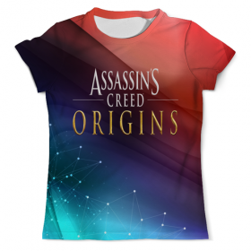 full_print_tee с принтом Assassins Creed в Кировске, Футболка с нанесением полноцветного изображения по всей поверхности может быть выполнена в двух вариантах - ХЛОПОК и СИНТЕТИКА. | Хлопок - ткань из 100% хлопка высшего качества пенье.  <br>Синтетика - ткань с высоким содержанием синтетического волокна (до 80%).  Материал хорошо тянется, имеет приятную на ощупь фактуру | 