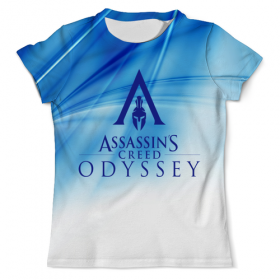 full_print_tee с принтом Assassins Creed в Кировске, Футболка с нанесением полноцветного изображения по всей поверхности может быть выполнена в двух вариантах - ХЛОПОК и СИНТЕТИКА. | Хлопок - ткань из 100% хлопка высшего качества пенье.  <br>Синтетика - ткань с высоким содержанием синтетического волокна (до 80%).  Материал хорошо тянется, имеет приятную на ощупь фактуру | 