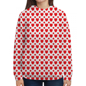 full_print_woman_hoodie с принтом Красные сердечки в Кировске,  |  | 