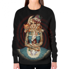 full_print_woman_sweatshirt с принтом Алиса в стране чудес в Кировске,  |  | 