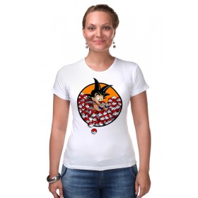 Женская футболка стрэйч с принтом Жемчуг дракона (Покемон) в Кировске,  |  | 
