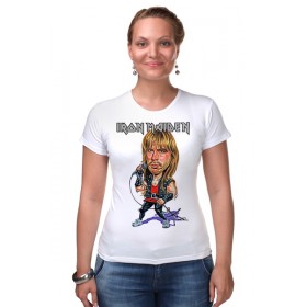 Женская футболка стрэйч с принтом Iron Maiden Band в Кировске,  |  | 