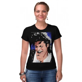 Женская футболка стрэйч с принтом Michael Jackson в Кировске,  |  | 