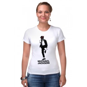 Женская футболка стрэйч с принтом Michael Jackson в Кировске,  |  | 