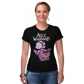 Женская футболка стрэйч с принтом Alice in Wonderland в Кировске,  |  | 
