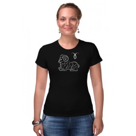 Женская футболка стрэйч с принтом знак зодиака Овен в Кировске,  |  | 