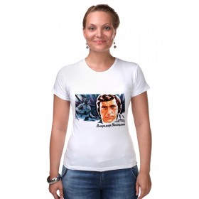 Женская футболка стрэйч с принтом Владимир Высоцкий в Кировске,  |  | 