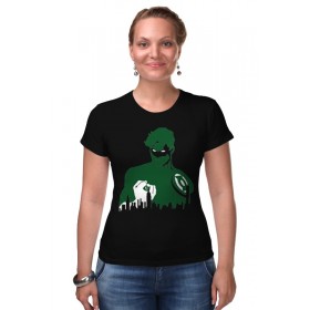 Женская футболка стрэйч с принтом Зеленый Фонарь (Green Lantern) в Кировске,  |  | 