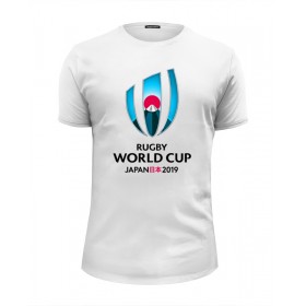 Мужская футболка Premium с принтом Rugby world cup 2019 в Кировске, Белый, черный, серый меланж, голубой: 100% хлопок, плотность 160 гр. Остальные цвета: 92% хлопок, 8% лайкра, плотность 170-180гр. |  | 