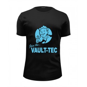 Мужская футболка Premium с принтом Fallout Vault-Tec в Кировске, Белый, черный, серый меланж, голубой: 100% хлопок, плотность 160 гр. Остальные цвета: 92% хлопок, 8% лайкра, плотность 170-180гр. |  | Тематика изображения на принте: 