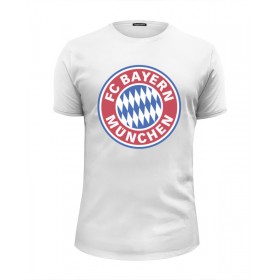Мужская футболка Premium с принтом Бавария Мюнхен в Кировске, Белый, черный, серый меланж, голубой: 100% хлопок, плотность 160 гр. Остальные цвета: 92% хлопок, 8% лайкра, плотность 170-180гр. |  | 