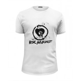 Мужская футболка Premium с принтом Rise Against в Кировске, Белый, черный, серый меланж, голубой: 100% хлопок, плотность 160 гр. Остальные цвета: 92% хлопок, 8% лайкра, плотность 170-180гр. |  | 