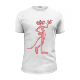 Мужская футболка Premium с принтом Розовая пантера в Кировске, Белый, черный, серый меланж, голубой: 100% хлопок, плотность 160 гр. Остальные цвета: 92% хлопок, 8% лайкра, плотность 170-180гр. |  | 