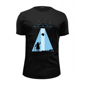 Мужская футболка Premium с принтом Mars Attacks в Кировске, Белый, черный, серый меланж, голубой: 100% хлопок, плотность 160 гр. Остальные цвета: 92% хлопок, 8% лайкра, плотность 170-180гр. |  | 
