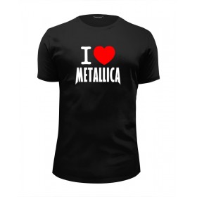 Мужская футболка Premium с принтом I love Metallica в Кировске, Белый, черный, серый меланж, голубой: 100% хлопок, плотность 160 гр. Остальные цвета: 92% хлопок, 8% лайкра, плотность 170-180гр. |  | Тематика изображения на принте: 