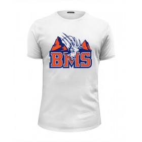 Мужская футболка Premium с принтом Реальные Парни (Blue Mountain State) BMS в Кировске, Белый, черный, серый меланж, голубой: 100% хлопок, плотность 160 гр. Остальные цвета: 92% хлопок, 8% лайкра, плотность 170-180гр. |  | 