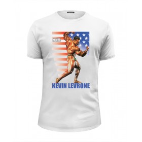 Мужская футболка Premium с принтом Kevin Levrone / Кевин Леврон в Кировске, Белый, черный, серый меланж, голубой: 100% хлопок, плотность 160 гр. Остальные цвета: 92% хлопок, 8% лайкра, плотность 170-180гр. |  | 
