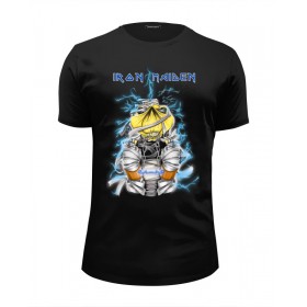 Мужская футболка Premium с принтом Iron Maiden Band в Кировске, Белый, черный, серый меланж, голубой: 100% хлопок, плотность 160 гр. Остальные цвета: 92% хлопок, 8% лайкра, плотность 170-180гр. |  | 