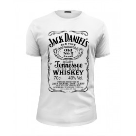 Мужская футболка Premium с принтом Jack Daniels в Кировске, Белый, черный, серый меланж, голубой: 100% хлопок, плотность 160 гр. Остальные цвета: 92% хлопок, 8% лайкра, плотность 170-180гр. |  | 