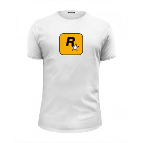 Мужская футболка Premium с принтом Rockstar в Кировске, Белый, черный, серый меланж, голубой: 100% хлопок, плотность 160 гр. Остальные цвета: 92% хлопок, 8% лайкра, плотность 170-180гр. |  | 