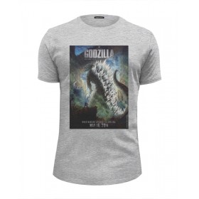 Мужская футболка Premium с принтом Godzilla / Годзилла в Кировске, Белый, черный, серый меланж, голубой: 100% хлопок, плотность 160 гр. Остальные цвета: 92% хлопок, 8% лайкра, плотность 170-180гр. |  | 