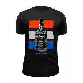 Мужская футболка Premium с принтом Jack Daniels в Кировске, Белый, черный, серый меланж, голубой: 100% хлопок, плотность 160 гр. Остальные цвета: 92% хлопок, 8% лайкра, плотность 170-180гр. |  | 