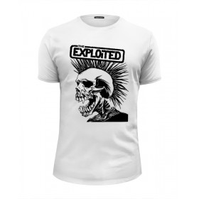 Мужская футболка Premium с принтом The Exploited в Кировске, Белый, черный, серый меланж, голубой: 100% хлопок, плотность 160 гр. Остальные цвета: 92% хлопок, 8% лайкра, плотность 170-180гр. |  | 