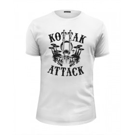 Мужская футболка Premium с принтом Kottak (ударник группы Scorpions) в Кировске, Белый, черный, серый меланж, голубой: 100% хлопок, плотность 160 гр. Остальные цвета: 92% хлопок, 8% лайкра, плотность 170-180гр. |  | 