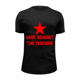 Мужская футболка Premium с принтом Rage Against The Mashine в Кировске, Белый, черный, серый меланж, голубой: 100% хлопок, плотность 160 гр. Остальные цвета: 92% хлопок, 8% лайкра, плотность 170-180гр. |  | 