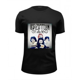 Мужская футболка Premium с принтом Led Zeppelin - toys в Кировске, Белый, черный, серый меланж, голубой: 100% хлопок, плотность 160 гр. Остальные цвета: 92% хлопок, 8% лайкра, плотность 170-180гр. |  | 