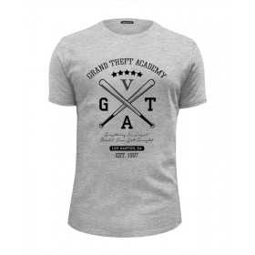 Мужская футболка Premium с принтом GTA в Кировске, Белый, черный, серый меланж, голубой: 100% хлопок, плотность 160 гр. Остальные цвета: 92% хлопок, 8% лайкра, плотность 170-180гр. |  | 