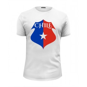 Мужская футболка Premium с принтом Сборная Чили по футболу в Кировске, Белый, черный, серый меланж, голубой: 100% хлопок, плотность 160 гр. Остальные цвета: 92% хлопок, 8% лайкра, плотность 170-180гр. |  | 