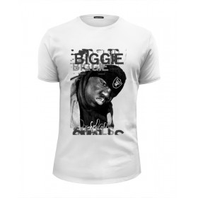 Мужская футболка Premium с принтом Notorious B.I.G. (Biggie Smalls) Hip Hop Legend в Кировске, Белый, черный, серый меланж, голубой: 100% хлопок, плотность 160 гр. Остальные цвета: 92% хлопок, 8% лайкра, плотность 170-180гр. |  | 