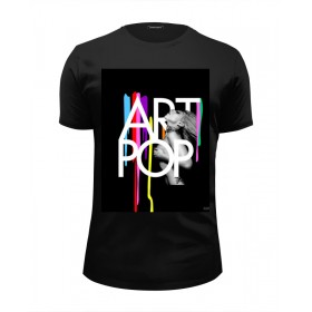 Мужская футболка Premium с принтом ARTPOP Lady Gaga в Кировске, Белый, черный, серый меланж, голубой: 100% хлопок, плотность 160 гр. Остальные цвета: 92% хлопок, 8% лайкра, плотность 170-180гр. |  | 