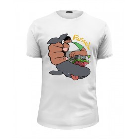Мужская футболка Premium с принтом Gorillaz Russel в Кировске, Белый, черный, серый меланж, голубой: 100% хлопок, плотность 160 гр. Остальные цвета: 92% хлопок, 8% лайкра, плотность 170-180гр. |  | 