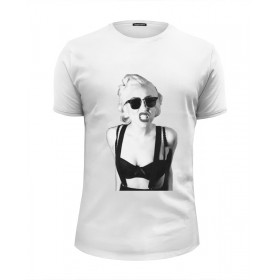 Мужская футболка Premium с принтом Lady Gaga в Кировске, Белый, черный, серый меланж, голубой: 100% хлопок, плотность 160 гр. Остальные цвета: 92% хлопок, 8% лайкра, плотность 170-180гр. |  | 