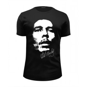 Мужская футболка Premium с принтом Bob Marley в Кировске, Белый, черный, серый меланж, голубой: 100% хлопок, плотность 160 гр. Остальные цвета: 92% хлопок, 8% лайкра, плотность 170-180гр. |  | 